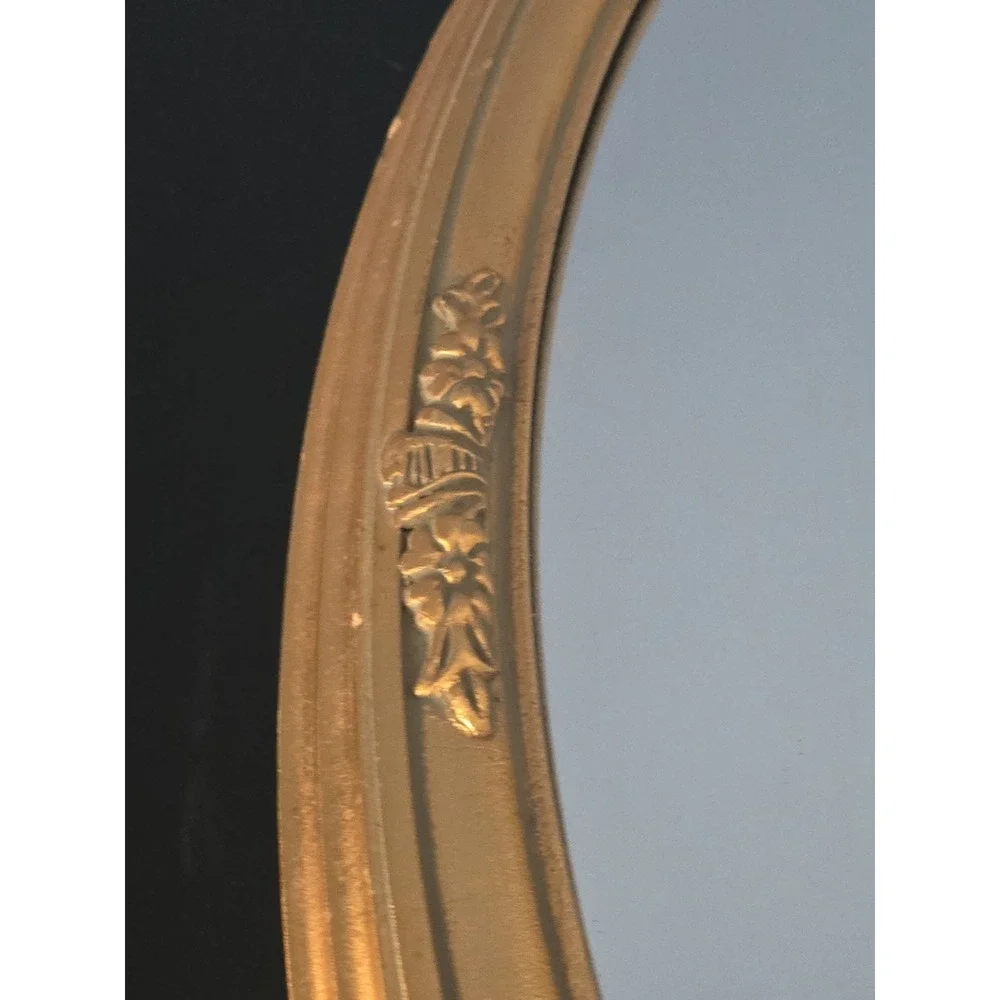 Uttermost Mirror Company Gold Narrow Oval Ornate Framed Wall Mirror Vintage